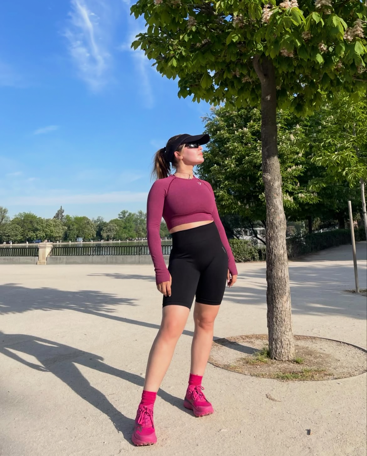 Woman in activewear styled by AI personal styling app With Jacq